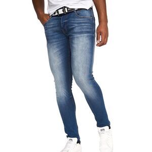 Crosshatch Mens Barbeck Slim Jeans / Tinted Blue